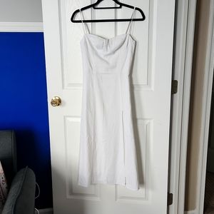 NEVER BEEN WORN White Midi Linen Dress by Dynamite